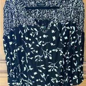 Lucky Brand Black and White , Lavender Floral Blouse